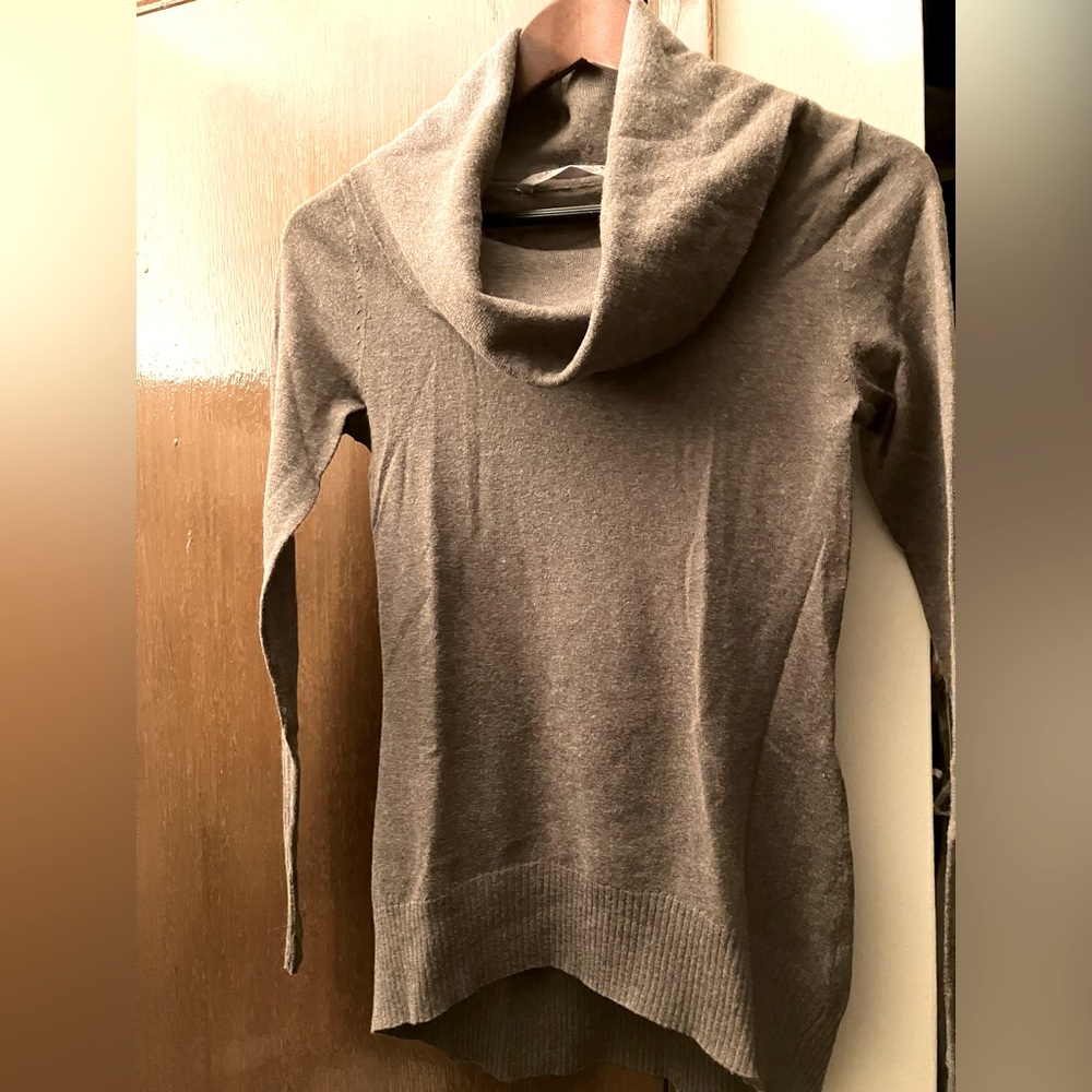 Lightweight brown cowl neck sweater